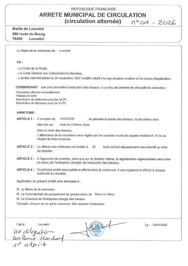 Arrêté de voirie 