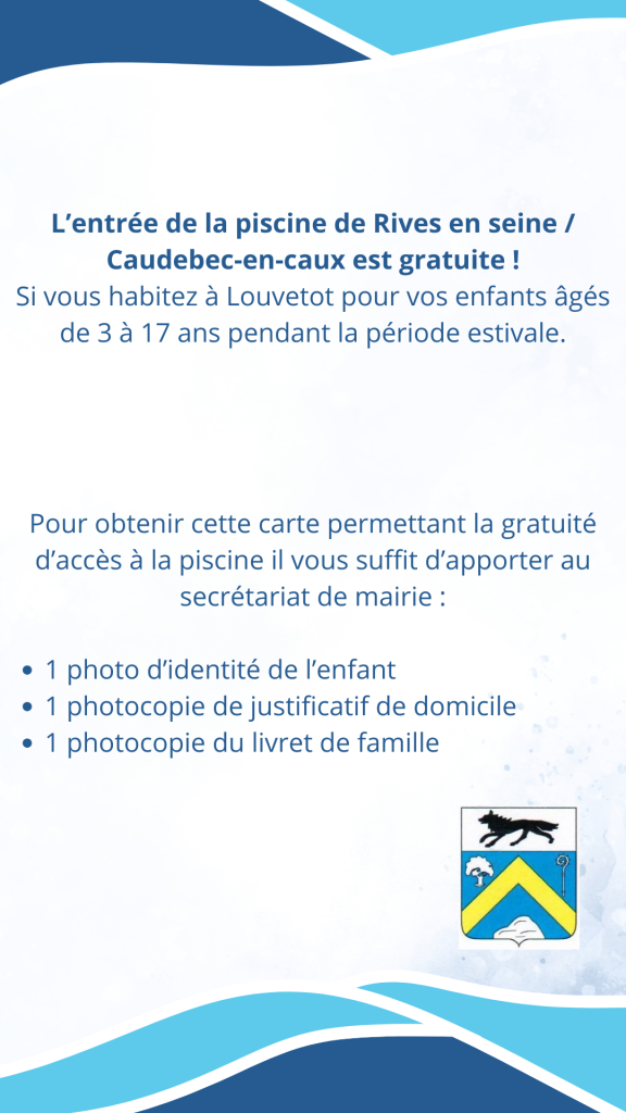 Carte d'accès pour la piscine de Rives-en-seine