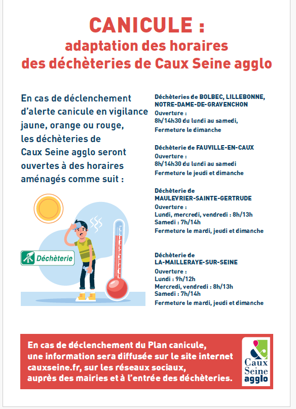 Canicule - adaptation des horaires d'ouvertures