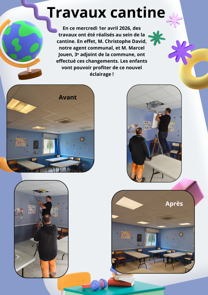 Changement éclairage cantine