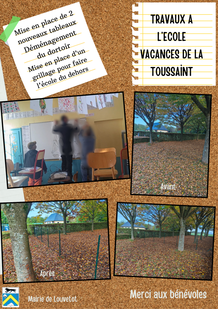 Travaux Ecole Vacances de la Toussaint
