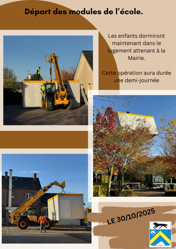 Enlèvement des modules à l'école